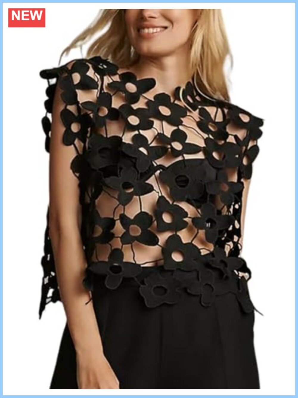 Hollow Out Floral Lace Vest Sleeveless Tank Top Going Out